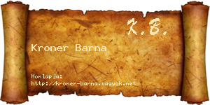 Kroner Barna névjegykártya